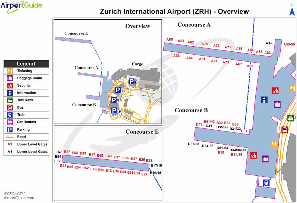 Buying SIM Card at Zurich Airport - Airport map