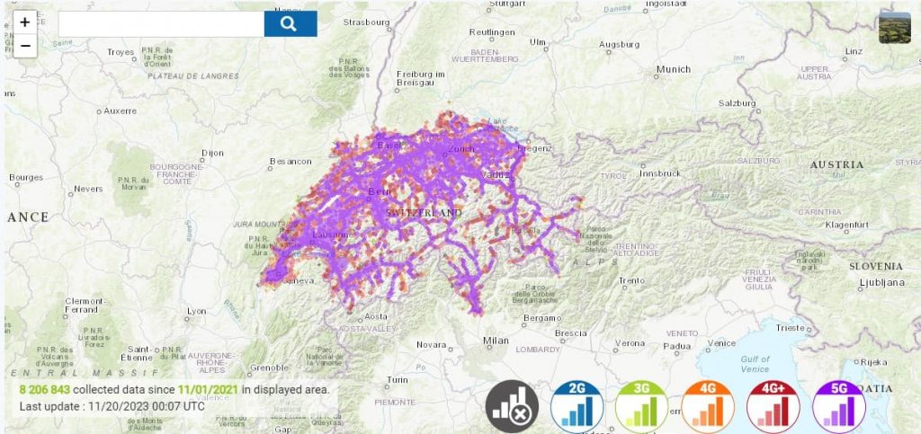 Swisscom Coverage map